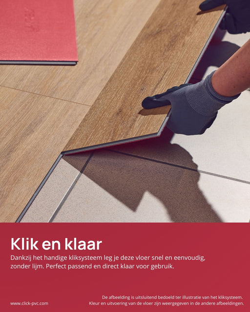 Impressiefoto kliksysteem van de moduleo layred planken