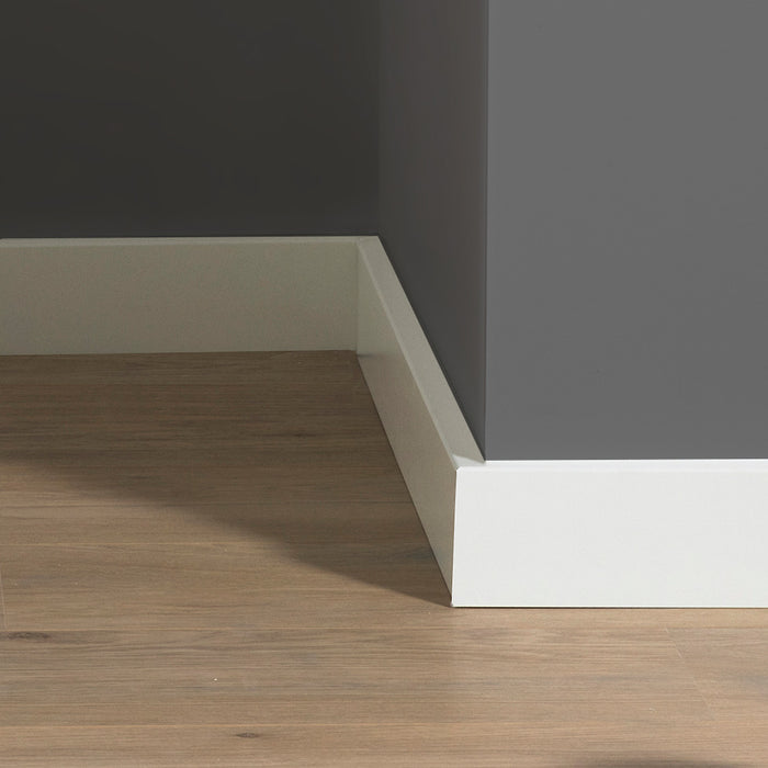 MDF Moderne plint 90x15 wit voorgelakt RAL 9010