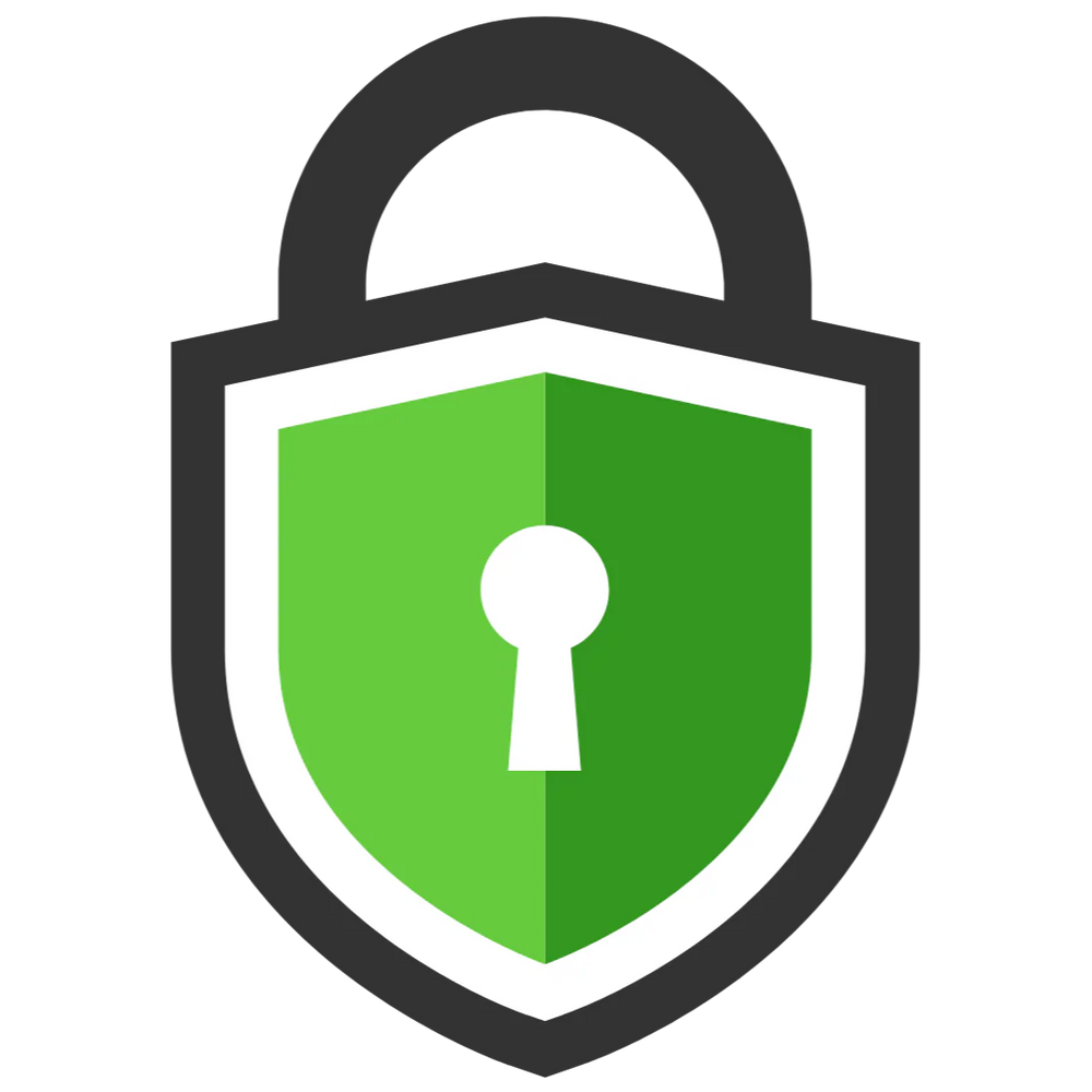 Logo groen slot als bewijs van veilig winkelen